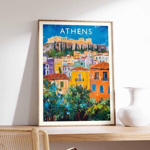 Athens Poster, Greece Travel Print, Greek Wall Art, European City Decor, Acropolis Poster, Greece Travel Gift, Europe Travel Art, Athens Art