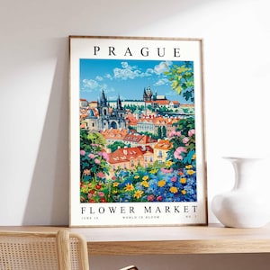 Prague Flower Market Poster, Prague Print, Czech Floral Wall Art, Prague Floral Decor, Botanical Poster, Czech Republic Travel Art