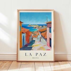 La Paz Poster, Bolivia Travel Print, South America Wall Art, Andes Decor, La Paz Travel Gift, High Altitude City Print, Bolivia Travel Art