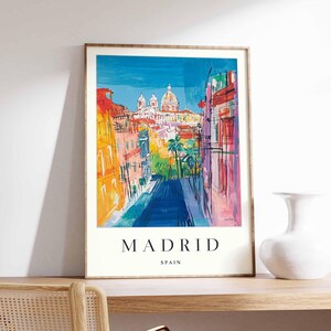 Madrid Poster, Spanien Print, Madrid Wandkunst, Madrid Stadtplan Dekor, minimalistisches Madrid Poster, Spanische Skyline, Madrid Reisewandkunst