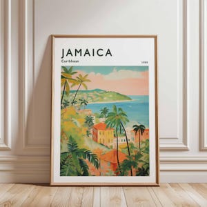 Jamaica Poster, Caribbean Travel Print, Island Wall Art, Beach Decor, Jamaica Travel Gift, Coastal Print, Caribbean Travel Art