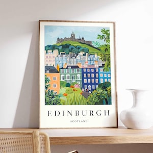 Affiche d'Édimbourg, impression d'Écosse, art mural d'Édimbourg, décor de carte de la ville d'Édimbourg, impression minimaliste d'Édimbourg, affiche de voyage écossaise