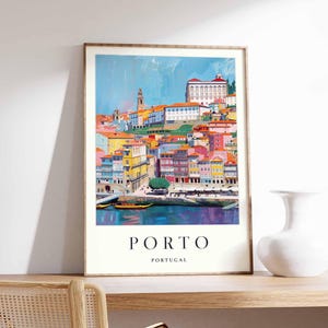Póster de Oporto, impresión de Portugal, arte mural de Oporto, decoración con el mapa de Oporto, póster minimalista de la ciudad, impresiones modernas de Oporto, arte de viaje a Portugal