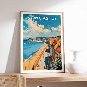 Newcastle Poster, Newcastle UK Print, City Wall Art, Newcastle Decor, Newcastle Skyline Poster, UK Art Print, Newcastle Travel Poster