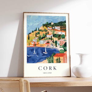 Cork Poster, Ireland Poster, Cork City Print, Cork Ireland Wall Art, Cork Map Poster, Travel Poster Cork, Ireland Prints