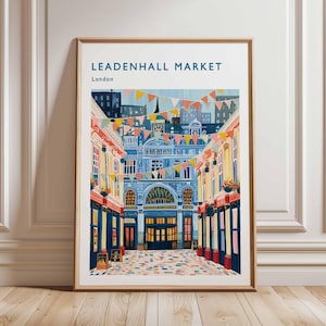 Leadenhall Market Poster, London Travel Poster, Leadenhall Wall Art, Historic London Market Print, UK City Poster, London Heritage Art
