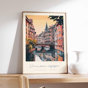 Straßburg Poster, Frankreich Reisedruck, Altstadt Kunstdruck, Frankreich Elsass Dekor, Europäische Architektur Wandkunst, Frankreich Reisegeschenk