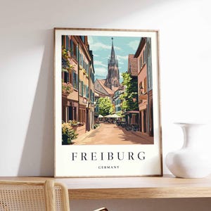 Freiburg Poster, Germany Travel Print, German Decor, Europe Travel Poster, European Wall Art, Freiburg Gift, Freiburg Travel Poster