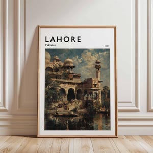 Lahore Poster, Pakistan Travel Print, Asia Wall Art, Cityscape Decor, Lahore Travel Gift, Pakistan Poster, Pakistan Travel Art