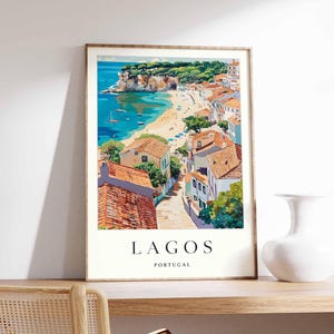 Lagos Poster, Portugal Travel Print, Lagos Coastal Print, Portugese Wall Art, European Wall Art, Lagos Travel Gift