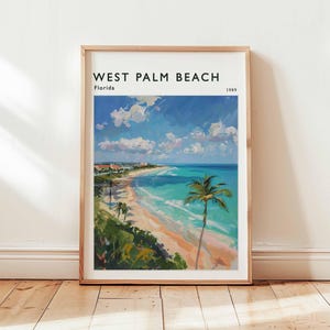 West Palm Beach Poster, Florida Travel Print, USA Wall Art, Coastal Decor, West Palm Beach Travel Gift, Beach Print, Florida Travel Art