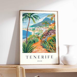 Tenerife Poster, Spain Travel Print, Canary Islands Wall Art, Spanish Island Decor, Tenerife Beach Poster, Spain Poster, Europe Travel Art