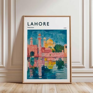 Lahore Poster, Pakistan Travel Print, Asia Wall Art, Cityscape Decor, Lahore Travel Gift, Pakistan Poster, Pakistan Travel Art