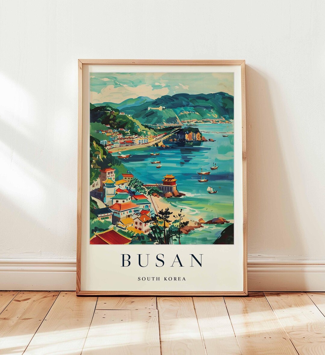 Busan South Korea Travel Poster: Coastal City Wall Art - Etsy