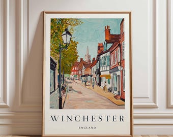 Winchester Cathedral Print: England Travel Poster, UK Wall Art