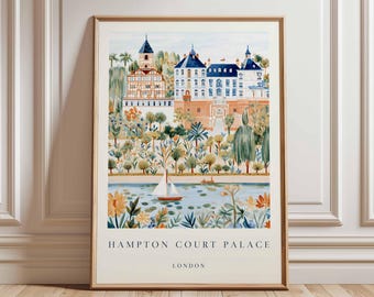 Hampton Court Palace Poster: London Travel Art, British Heritage