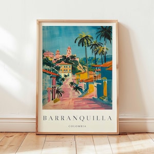 Barranquilla Poster, Colombia Travel Print, Caribbean Wall Art, Cityscape Decor, Colombia Travel Art, South America Print