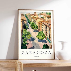 Zaragoza Poster, Spain Travel Print, Spanish City Wall Art, Basilica Decor, Zaragoza Travel Art, European Cityscape Prints, Spain Poster