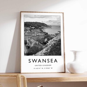 Swansea Poster, UK Poster, Swansea Wall Art, Swansea Print, Swansea Decor, Swansea Gift, Swansea Artwork, Swansea Coastal Print
