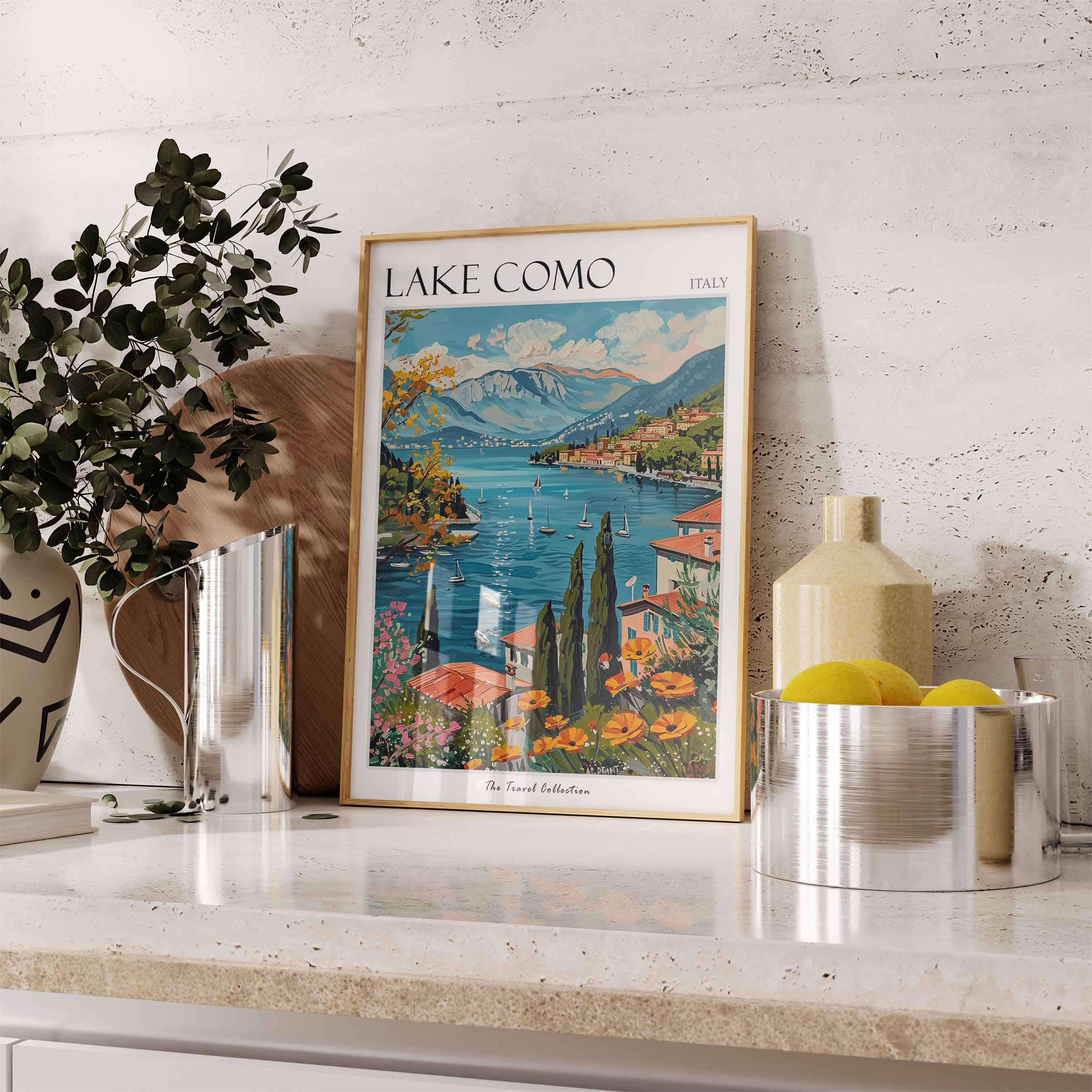Lake Como Italy Travel Poster: Italian Wall Art Print - Etsy