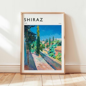 Shiraz Poster, Iran Travel Print, Persia Wall Art, Cityscape Decor, Shiraz Travel Gift, City Print, Iran Poster, Iran Travel Art