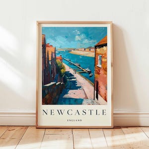 Newcastle Poster, England Travel Print, UK City Wall Art, Tyne Bridge Decor, Northern England Gift, Vibrant City Print, England Travel Art