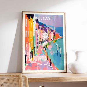 Belfast Poster, Northern Ireland Travel Print, UK City Wall Art, Belfast Travel Decor, Titanic Quarter Gift Art, European City Print