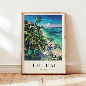Tulum Poster, Mexico Travel Print, Mayan Riviera Wall Art, Beach Decor, Tropical Travel Gift, Ancient Ruin Print, Mexico Travel Art