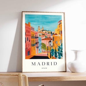 Madrid Poster, Spanien Print, Madrid Wandkunst, Madrid Stadtplan Dekor, minimalistisches Madrid Poster, Spanische Skyline, Madrid Reisewandkunst
