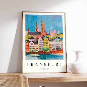 Frankfurt poster, Germany print, Frankfurt wall art, Frankfurt city map decor, modern Frankfurt poster, German skyline print