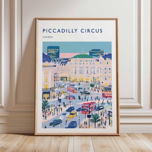 Piccadilly Circus Poster, London Travel Poster, Piccadilly Circus Wall Art, West End Print, UK Landmark Poster, British Culture Art