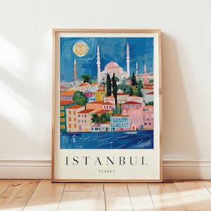 Istanbul Poster, Turkey Travel Print, Bosphorus Wall Art, Hagia Sophia Decor, Europe Travel Gift, Istanbul Travel Decor, Turkey Travel Art