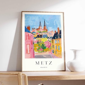 Metz Poster, France Travel Print, Lorraine Wall Art, French City Decor, Metz Cathedral Poster, France Travel Gift, Europe Travel Art
