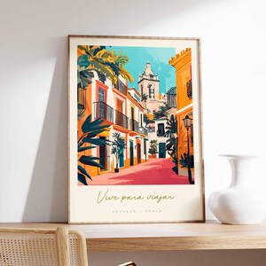 Seville Poster, Spain Travel Print, Retro Travel Wall Art, Travel Wall Decor, Vintage Travel Gift, Classic Travel Poster