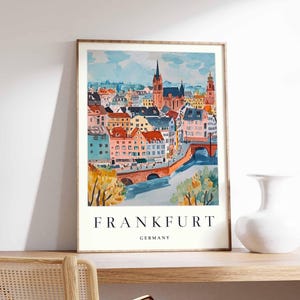 Frankfurt poster, Germany print, Frankfurt wall art, Frankfurt city map decor, modern Frankfurt poster, German skyline print