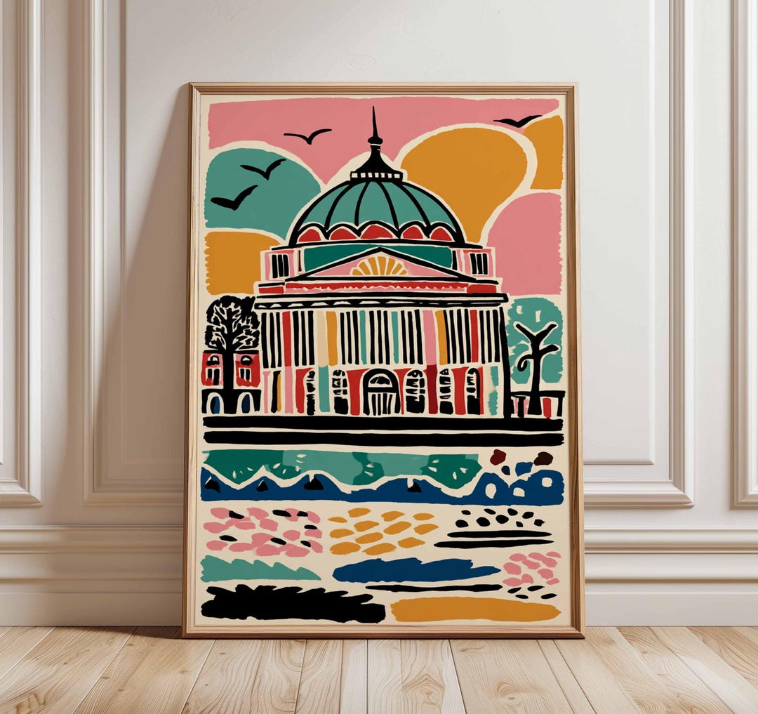 Royal Albert Hall Travel Poster: London Landmark Art Print - Etsy