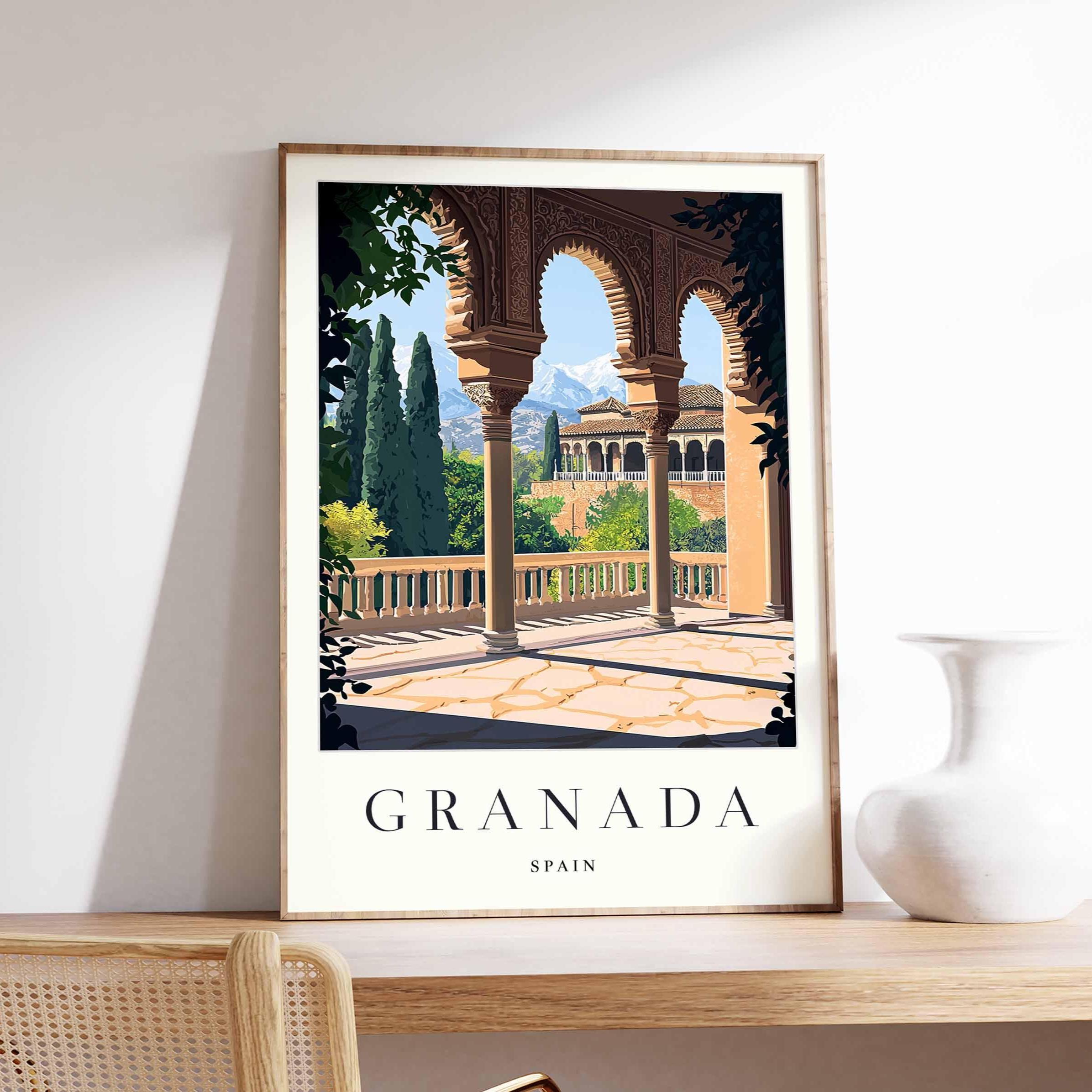 Granada Poster, Spain Travel Print, Andalusia Wall Art, Spanish City Decor, Alhambra Palace Poster, Granada Travel Art, Europe Travel Gift