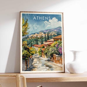 Athens Poster, Greece Poster, Athens Print, Greek Wall Art, Greece Print, Athens Wall Art, Greek Decor, Athens Travel Poster