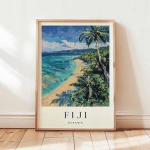 Fiji Poster, Oceania Travel Print, Pacific Island Wall Art, Tropical Decor, Fiji Travel Gift, Beach Paradise Print, Oceania Travel Art