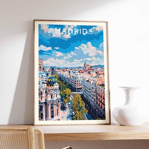 Madrid Poster, Madrid Spain Print, City Wall Art, Madrid Decor, Madrid Skyline Poster, Spain Print, Madrid Art Print, Madrid Travel Poster