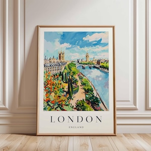 London Poster, England Travel Print, UK Wall Art, Cityscape Decor, London Travel Gift, City Print, London Art, England Travel Art