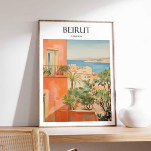 Beirut Poster, Libanon Poster, Beirut Wandkunst, Beirut Reisedruck, Libanon Stadtplan Druck, Beirut Skyline Dekor, Naher Osten Poster