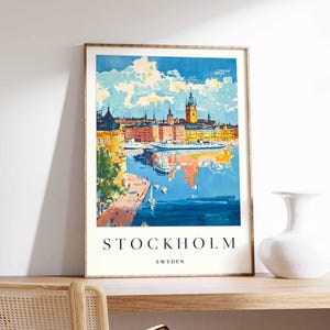 Pôster de Estocolmo, impressão da Suécia, arte de parede de Estocolmo, mapa da cidade escandinava, decoração moderna de Estocolmo, impressão de viagem minimalista