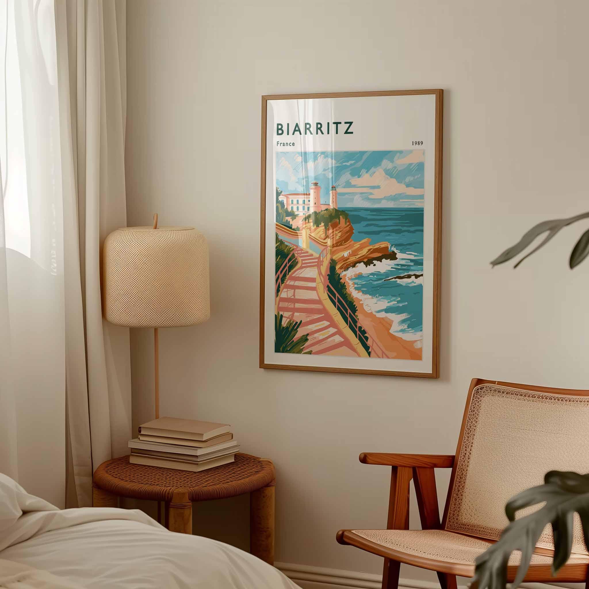 Biarritz France Travel Poster: Atlantic Coast Surf Art Print - Etsy