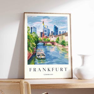 Frankfurt poster, Germany print, Frankfurt wall art, Frankfurt city map decor, modern Frankfurt poster, German skyline print