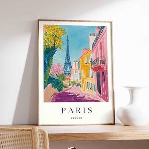 パリのポスター、フランスのプリント、パリの壁アート、パリの地図の装飾、ミニマリストのパリのポスター、フランスの都市のスカイラインのプリント、モダンなパリの旅行アート
