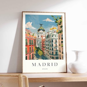 Madrid Poster, Spanien Print, Madrid Wandkunst, Madrid Stadtplan Dekor, minimalistisches Madrid Poster, Spanische Skyline, Madrid Reisewandkunst