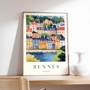 Rennes Poster, Rennes Travel Print, French Travel Poster, French Gift, European City Print, Rennes Art, Rennes Gift, France Travel Poster