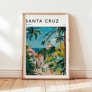 Santa Cruz Poster, Bolivia Travel Print, South America Wall Art, Cityscape Decor, Santa Cruz Travel Gift, City Print, Bolivia Travel Art