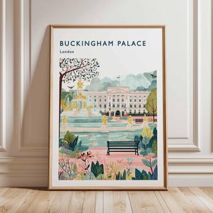 Buckingham Palace Poster, London Travel Poster, Royal Palace Wall Art, Buckingham Print, UK Landmark Poster, British Architecture Art